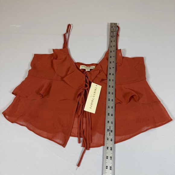 Thirty Thirty Elegant Rust Ruffled Camisole-NWT-Medium - Picture 6 of 9